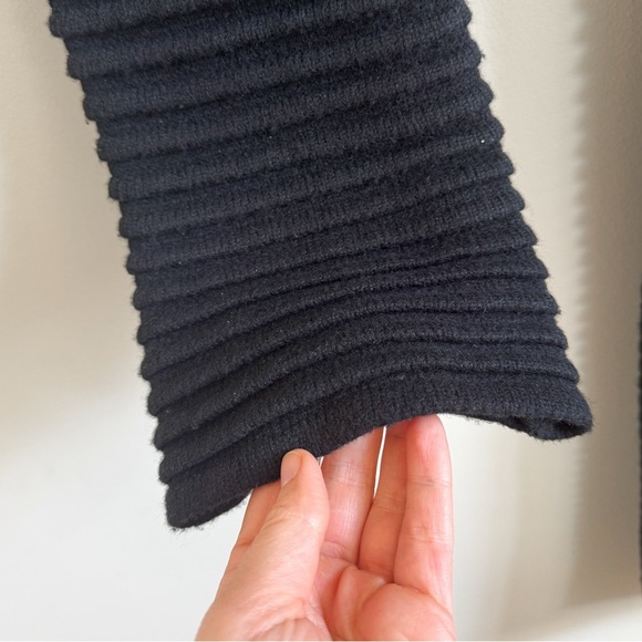 DRAE • Asymmetrical Wool Rib Knit Dress in Black - Picture 7 of 12